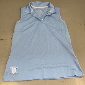 adidas Light Blue Climalite Knit Tippecanoe Lake Polo Top Golf Shirt Medium